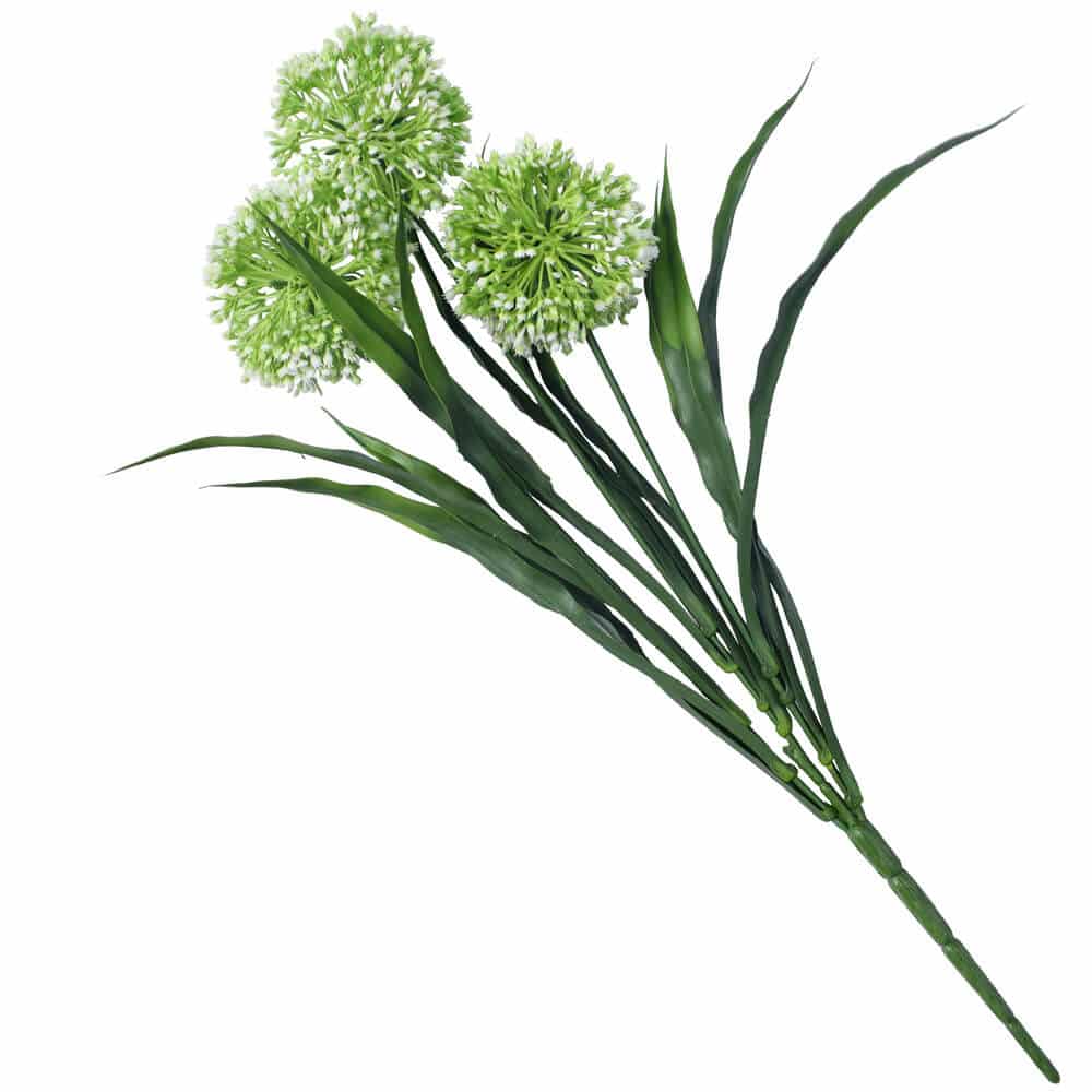 Faux Flora white hydrangea stem with lush flowering blooms, 35cm, UV resistant, ideal for home and garden artificial floral decor.