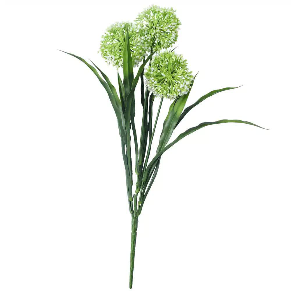 Faux Flora white hydrangea stem, 35cm, UV resistant artificial flower for home gardening and decor.