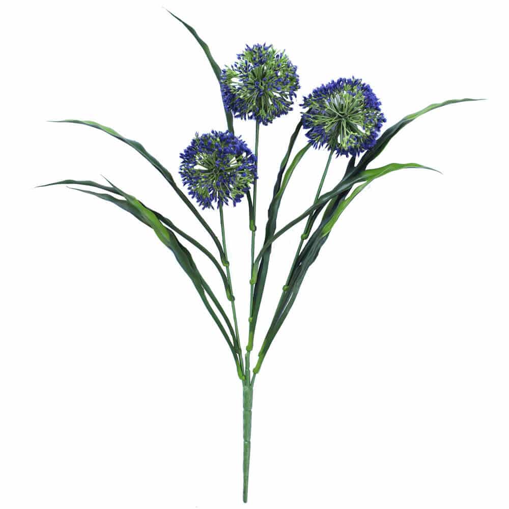 Purple hydrangea stem with lush, flowering blooms from Faux Flora, 35cm UV resistant artificial plant for home or garden decor.