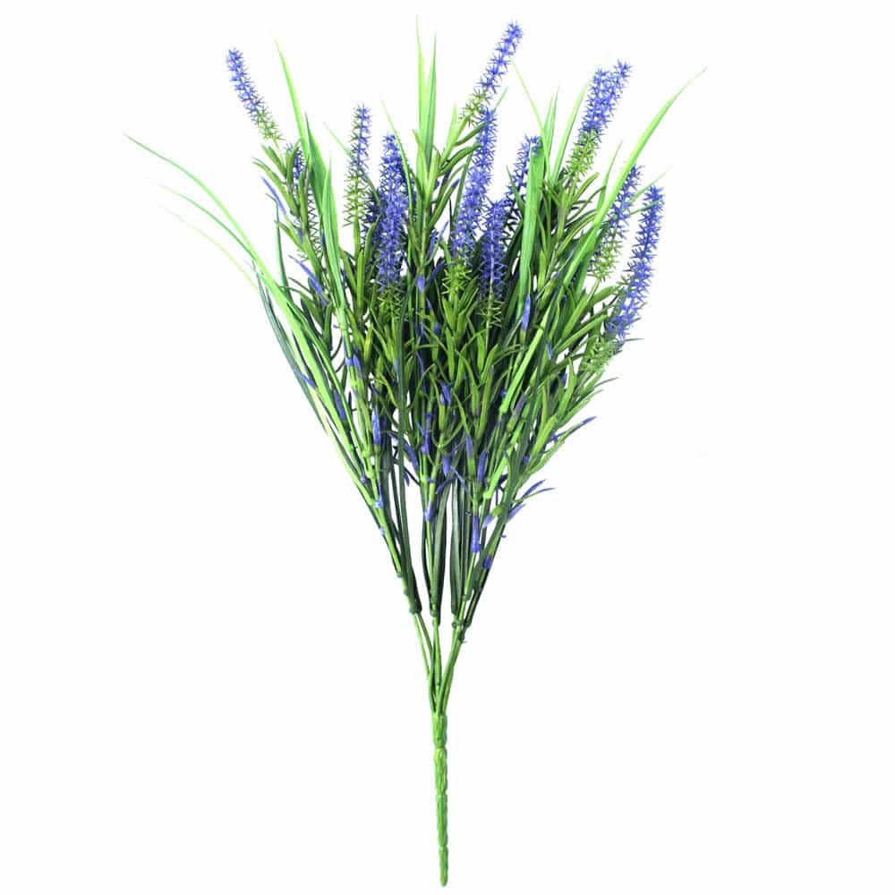 Purple lavender artificial plant with long stems, UV resistant, 50cm tall, ideal for home and garden decor by Faux Flora.