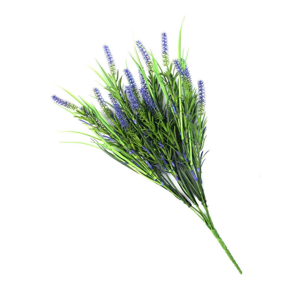 Purple lavender artificial plant with long stems, UV resistant, 50cm tall, perfect for home and garden decor by Faux Flora.