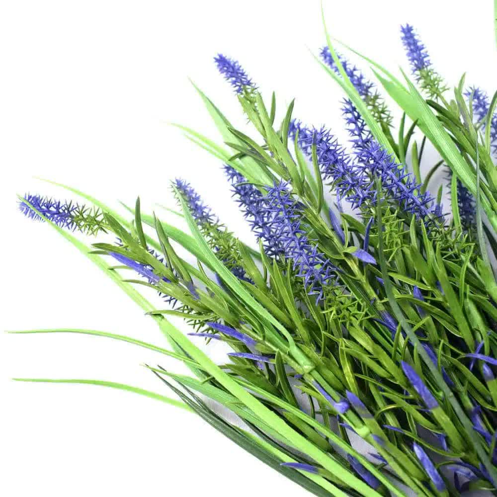 Long stem purple lavender flower plant by Faux Flora, UV resistant artificial lavender plant, 50cm tall for home and garden decor