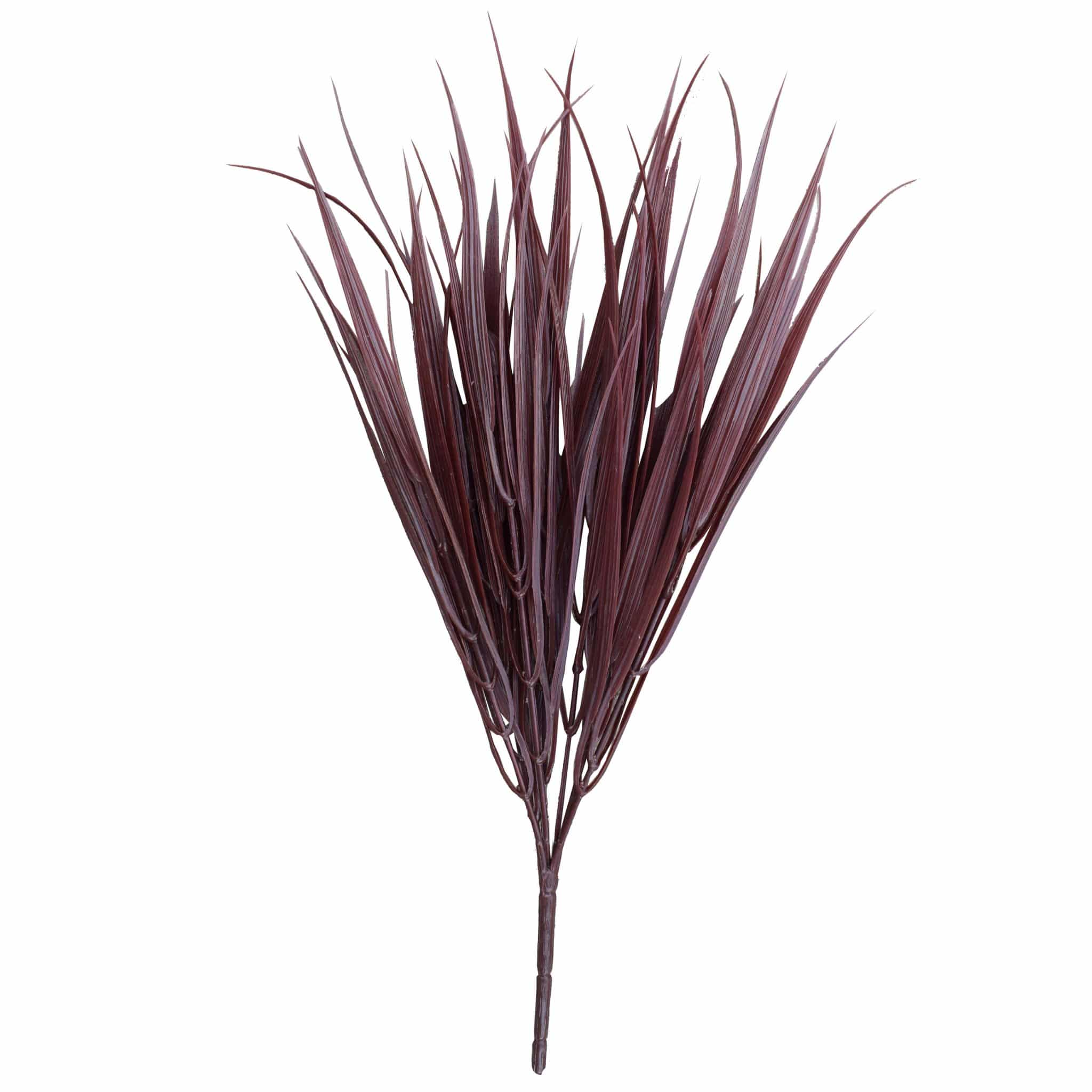 Dark red artificial grass stem from Faux Flora, UV resistant, 35cm long, ideal for home and garden artificial plant decor.