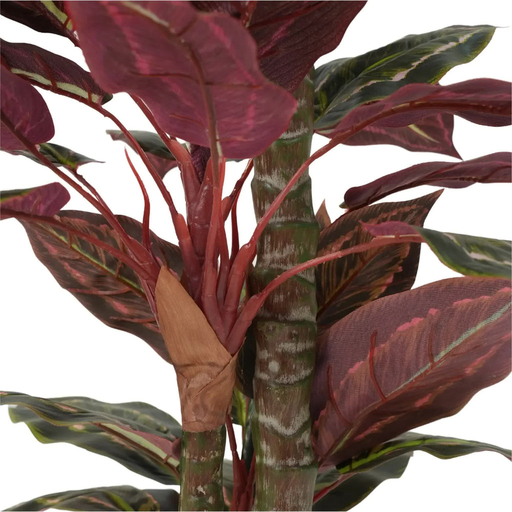 Artificial wide leaf Cordyline plant in a pot, 90cm tall, from Faux Flora, ideal for home and garden decor.