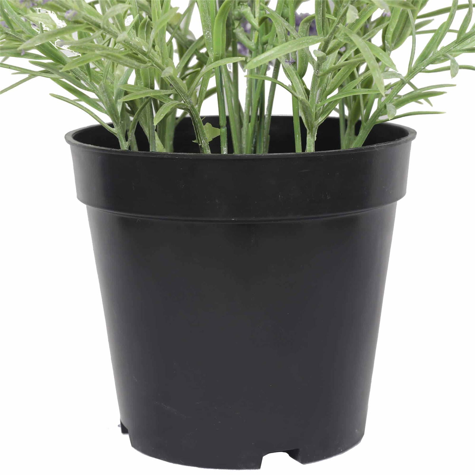 Artificial potted lavender plant by Faux Flora, 40cm tall, with realistic purple lavender flowers and green foliage in a pot.