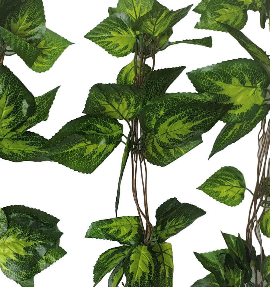 Set of five 260cm artificial pothos ivy hanging vines by Faux Flora, realistic green synthetic plants for home or garden decor.