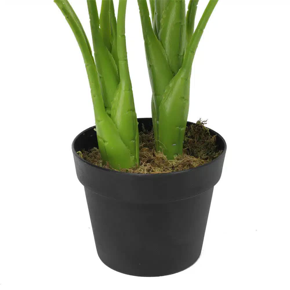 Artificial potted taro plant by Faux Flora, 70cm tall with lush elephant ear leaves for home and garden decor.