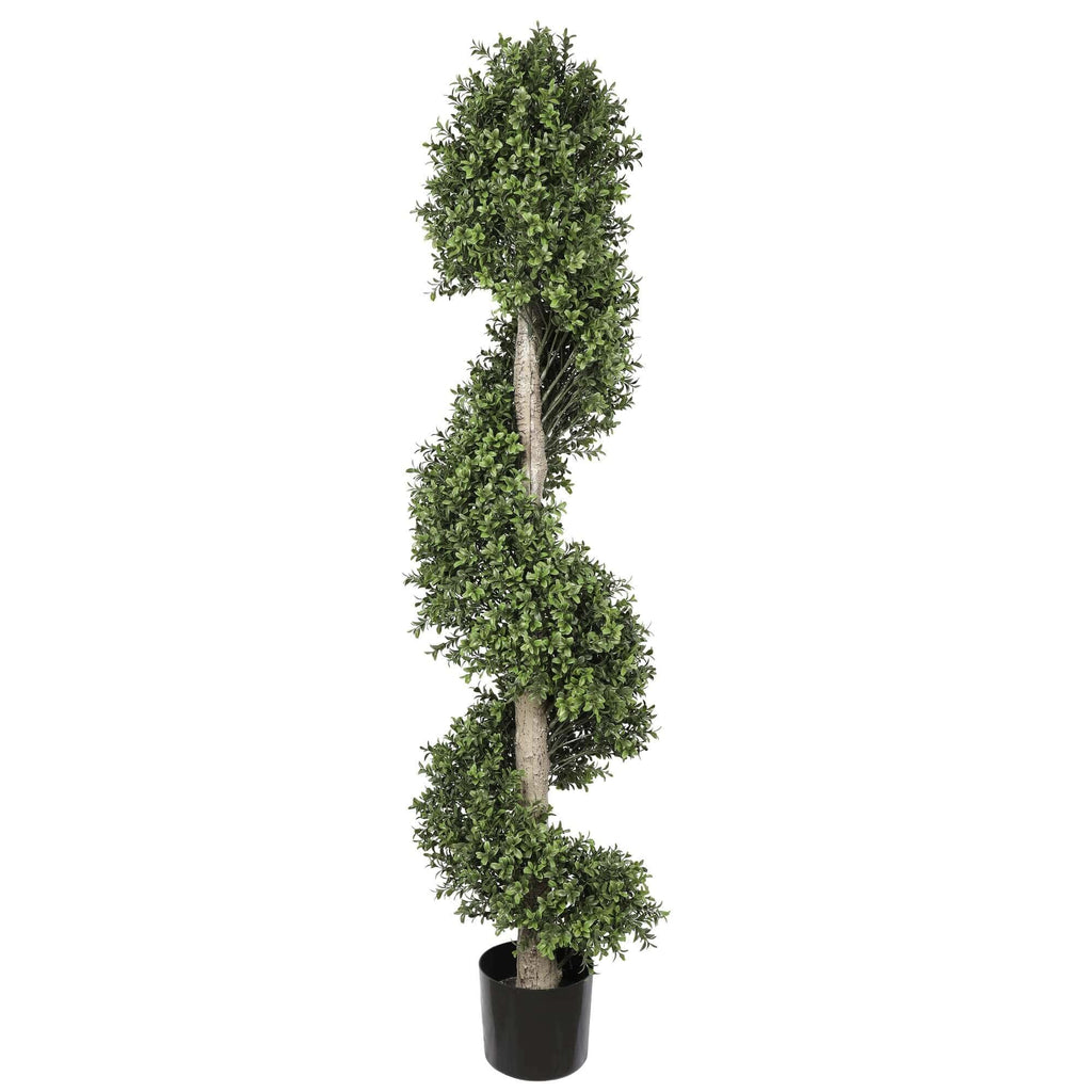 Artificial topiary spiral tree by Faux Flora, UV resistant, 150cm tall, ideal for home and garden décor.