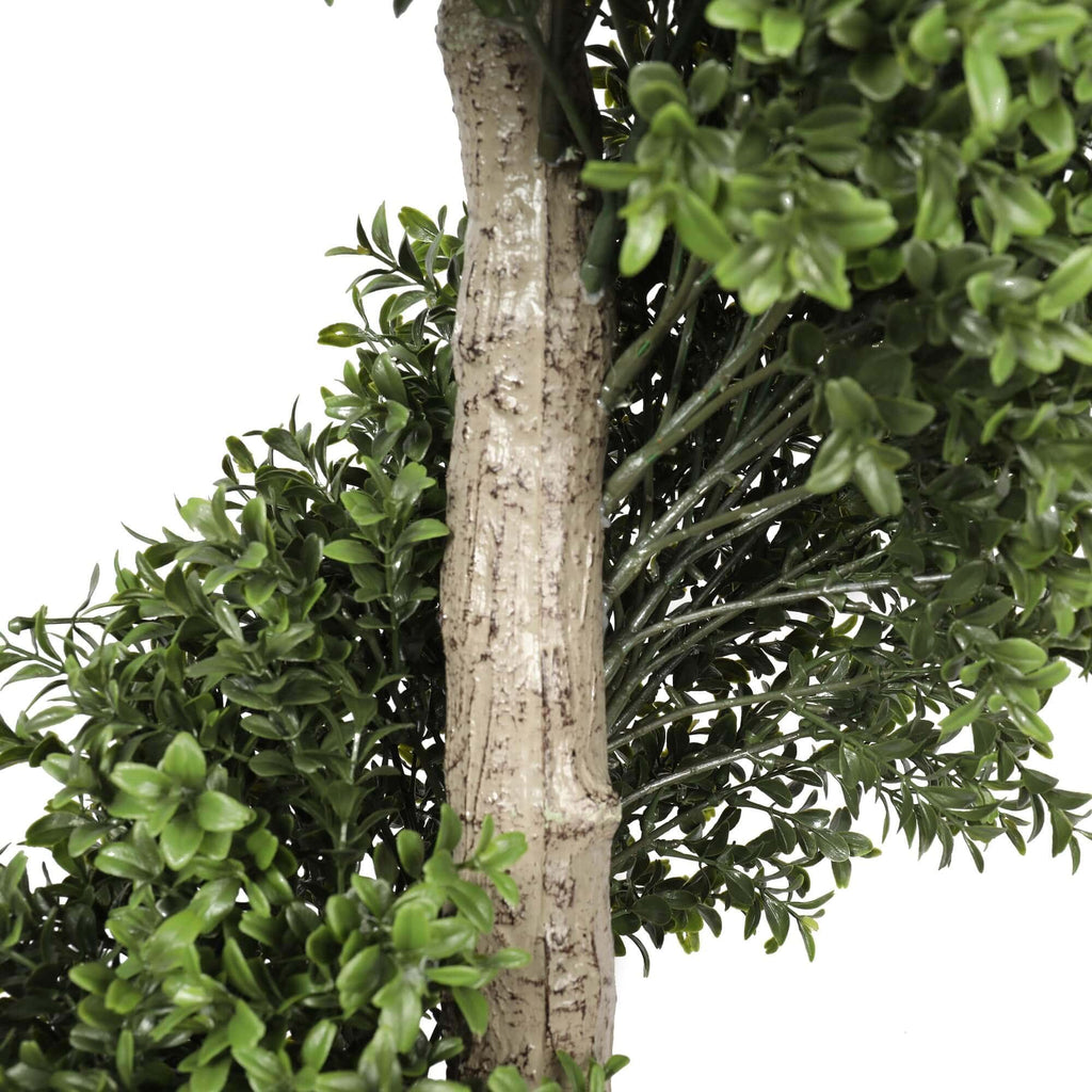 Artificial topiary spiral tree by Faux Flora, UV resistant, 150cm tall, perfect for home and garden decor.