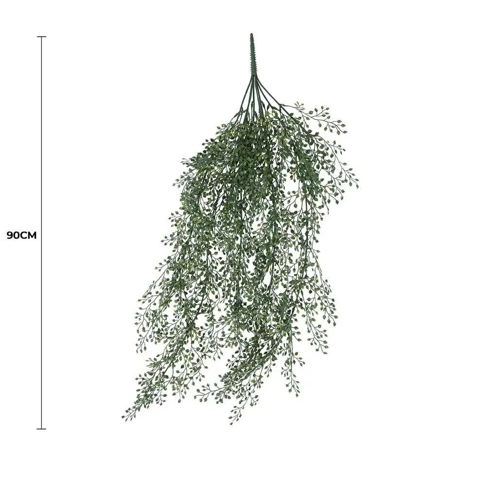 Artificial hanging jade leaf vine by Faux Flora, UV resistant, 90cm long, realistic green foliage for home and garden decor.