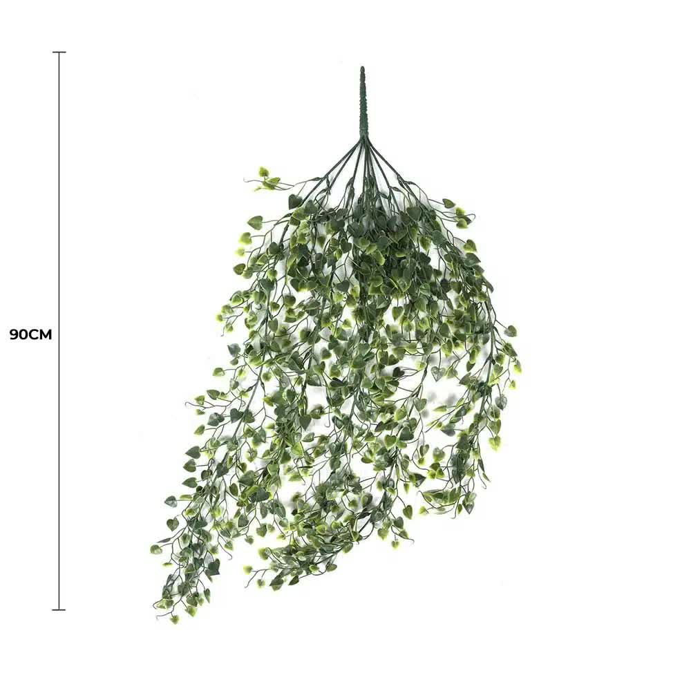 Artificial hanging plant with heart-shaped leaves from Faux Flora, UV resistant, 90cm tall, ideal for home and garden decor