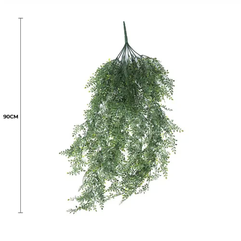 Artificial hanging maiden hair fern plant by Faux Flora, UV resistant, 90cm tall for home and garden decor.