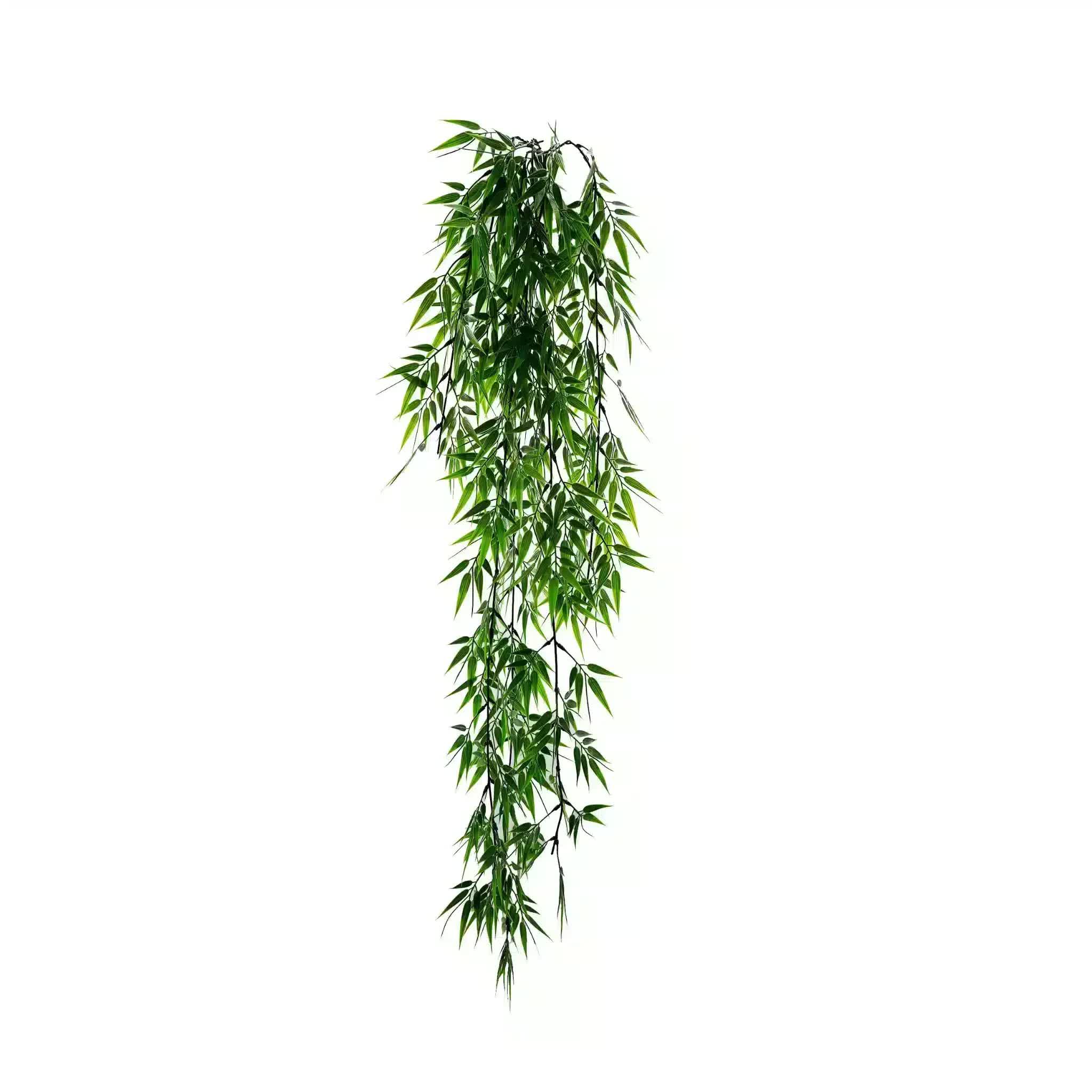 Vivid green hanging artificial Ruscas plant by Faux Flora, UV resistant, 120cm tall, ideal for home and garden decor