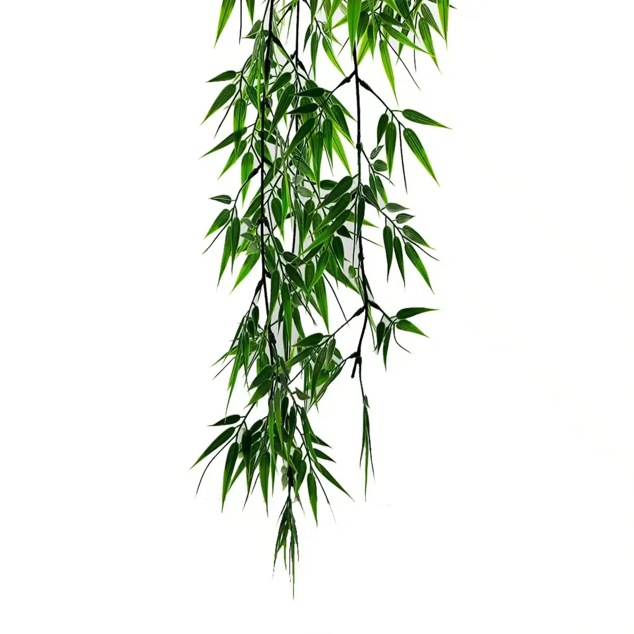 Vivid green hanging artificial Ruscas plant by Faux Flora, UV resistant, 120cm, ideal for home and garden decor.
