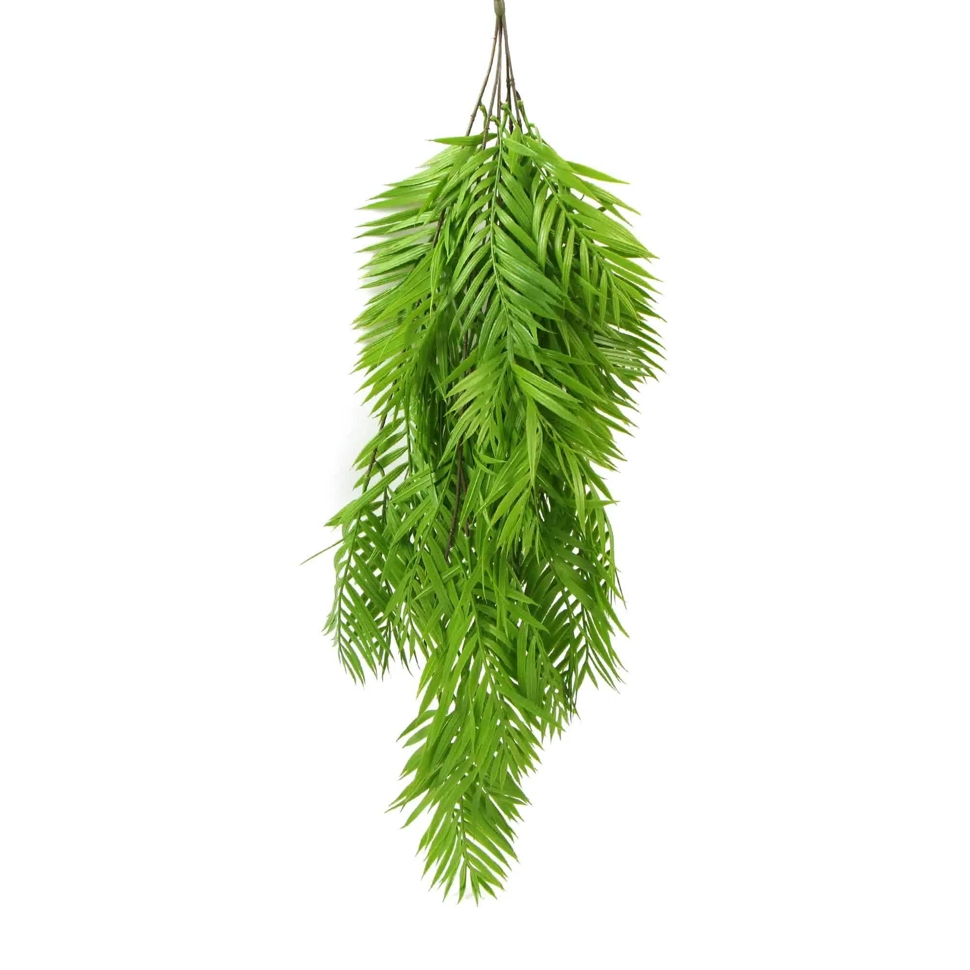 Set of four Faux Flora hanging basket, fern, and small potted plant bundle featuring realistic artificial hanging plants and greenery.