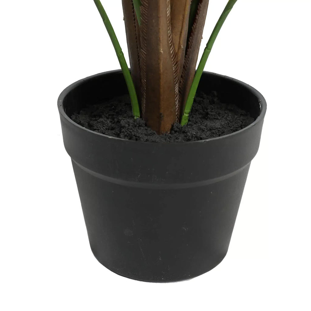 Small artificial Areca palm plant by Faux Flora, 80cm tall, potted decorative faux plant for home and garden decor.