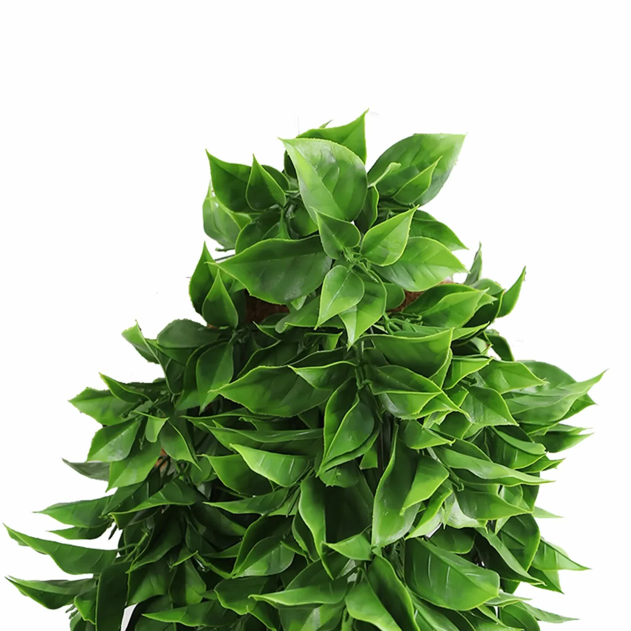 Vivid green artificial hanging pothos bush by Faux Flora, 72cm, UV resistant and fire rated, perfect for home and garden decor.