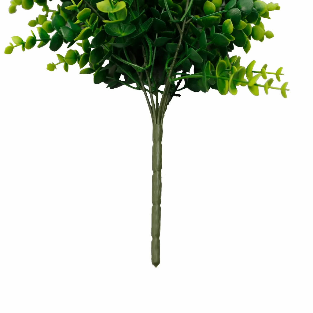 Artificial dense hanging eucalyptus garland by Faux Flora, lush green, 77cm, UV resistant, fire rated, ideal for home and garden decor.