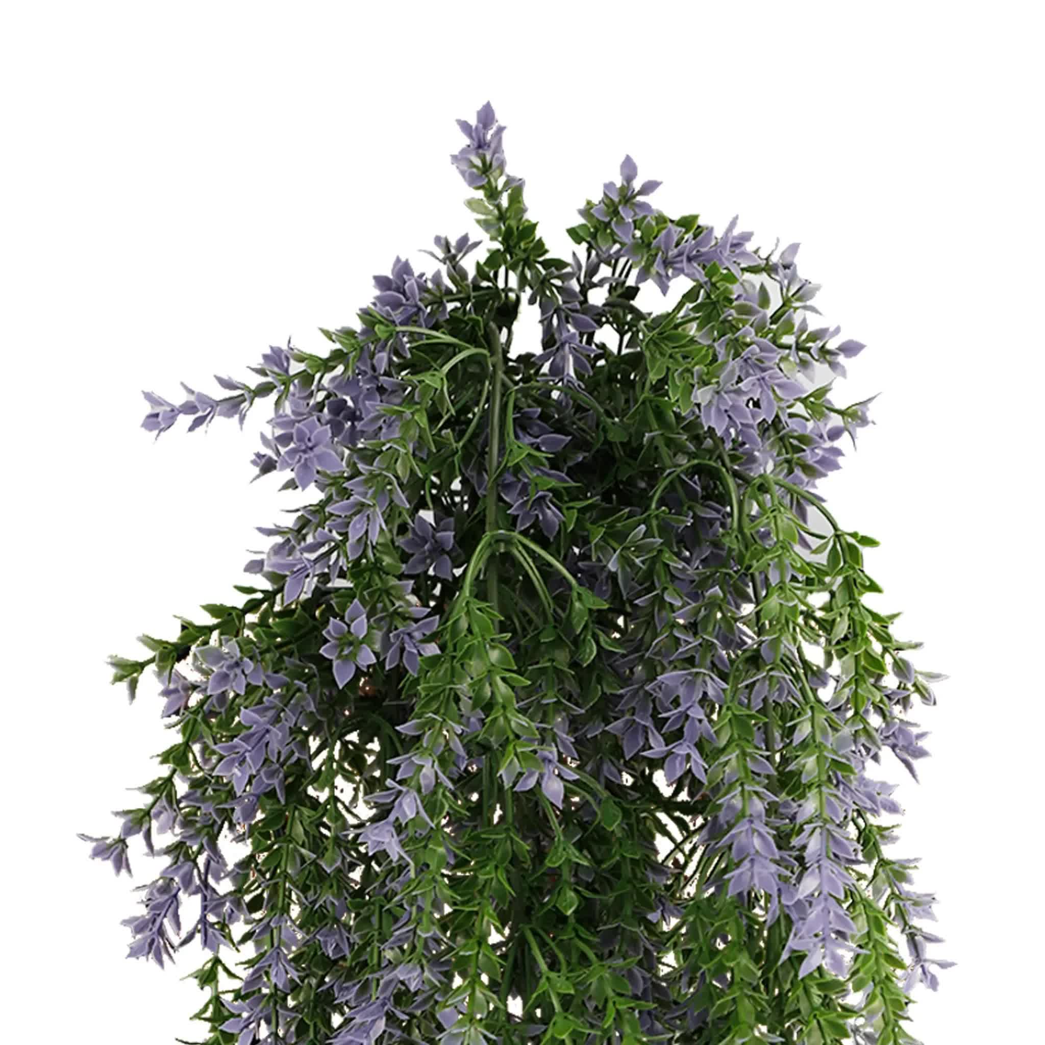 Artificial hanging purple and green willow leaf garland by Faux Flora, 76cm, UV resistant, fire rated, perfect for home and garden decor.