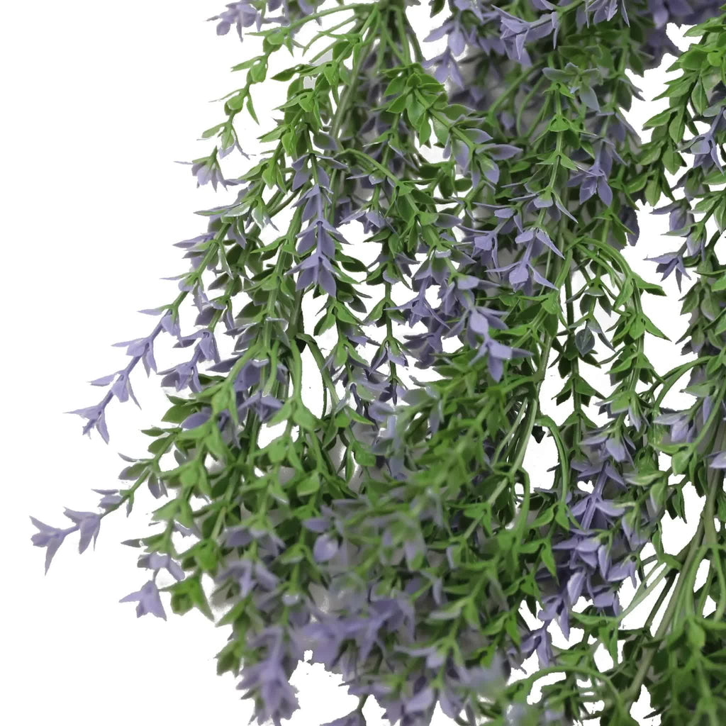 Artificial hanging purple and green willow leaf garland by Faux Flora, 76cm, UV resistant and fire-rated for home and garden decor.