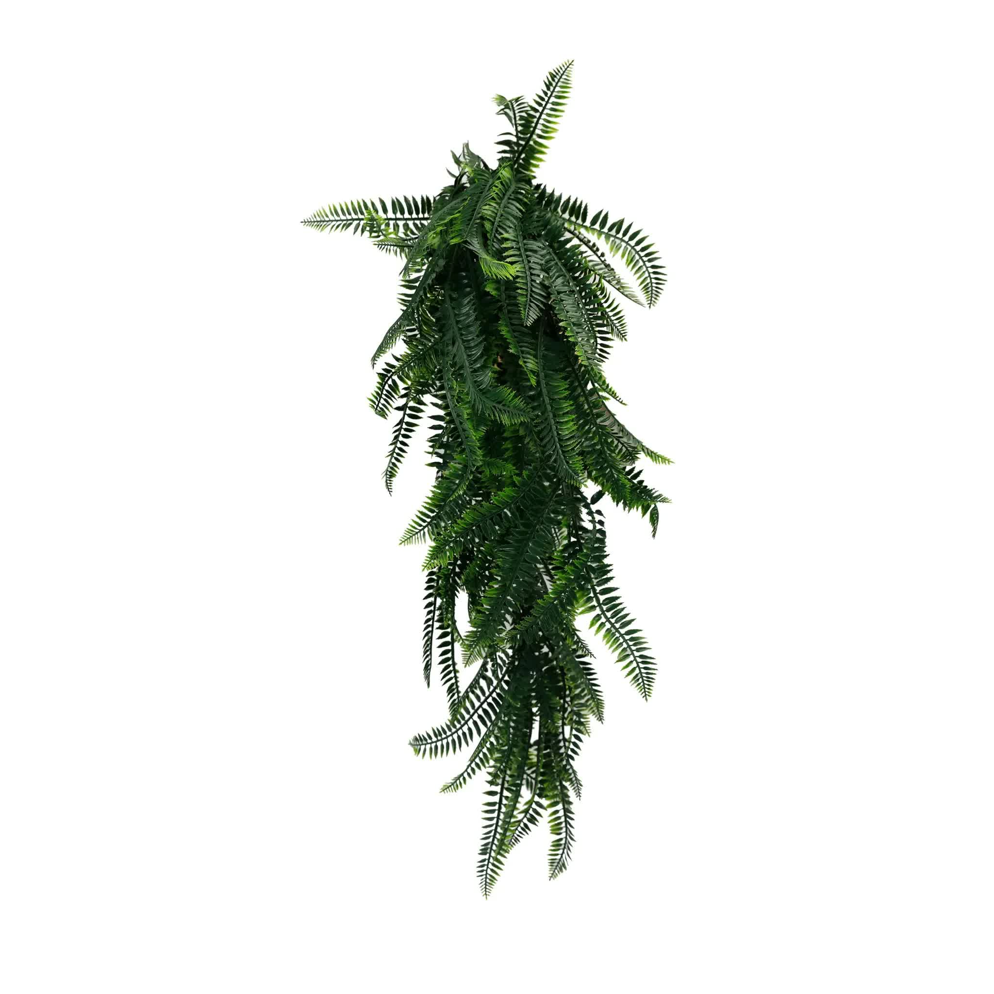 Artificial Boston Fern hanging garland by Faux Flora, UV resistant and fire rated, 84cm long for home and garden decor.