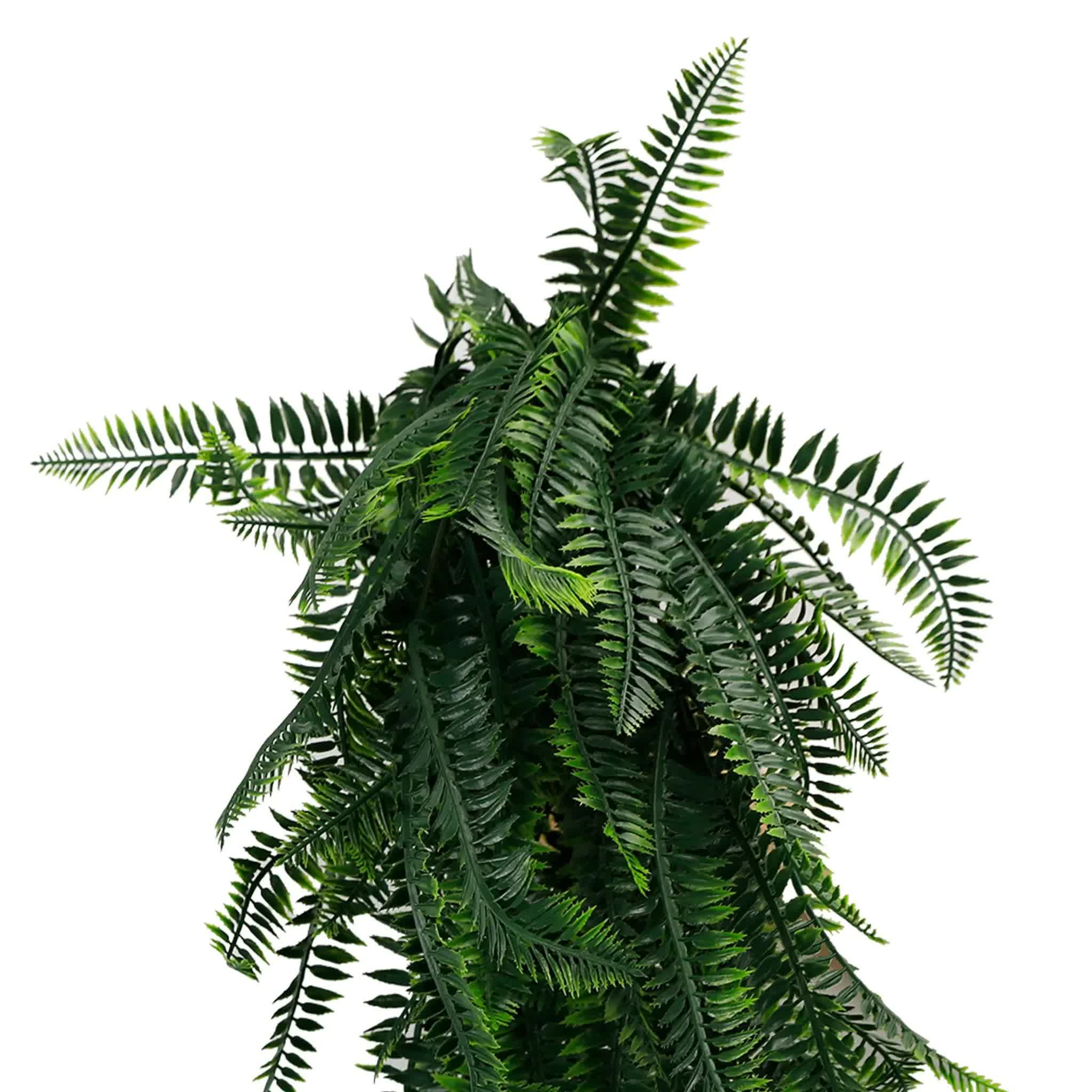 Artificial Boston Fern Garland by Faux Flora, 84cm, UV resistant, fire rated, hanging dense lush greenery for home and garden.
