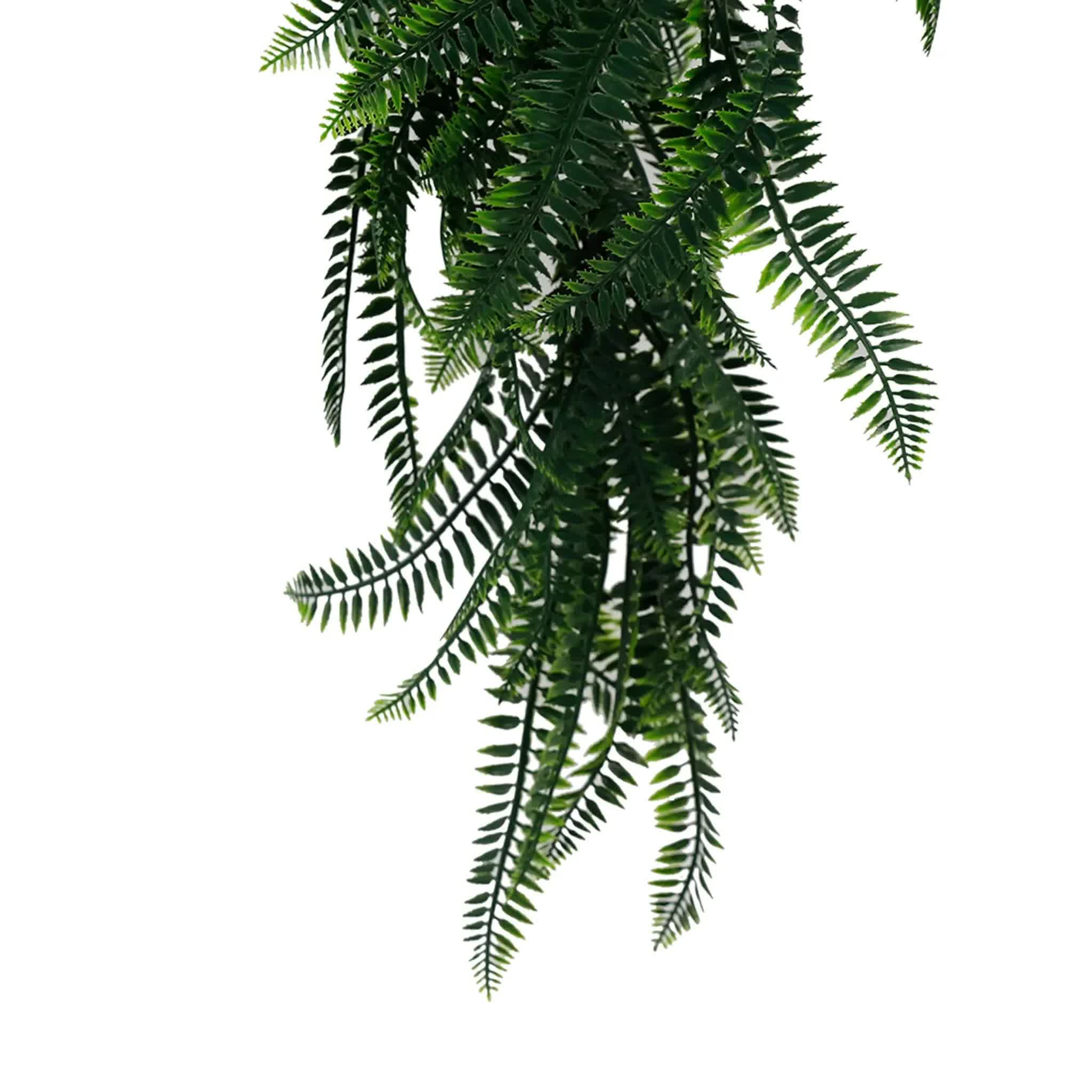 Artificial Boston Fern Garland by Faux Flora, 84cm, UV resistant, fire rated, ideal for home and garden hanging plant decor.