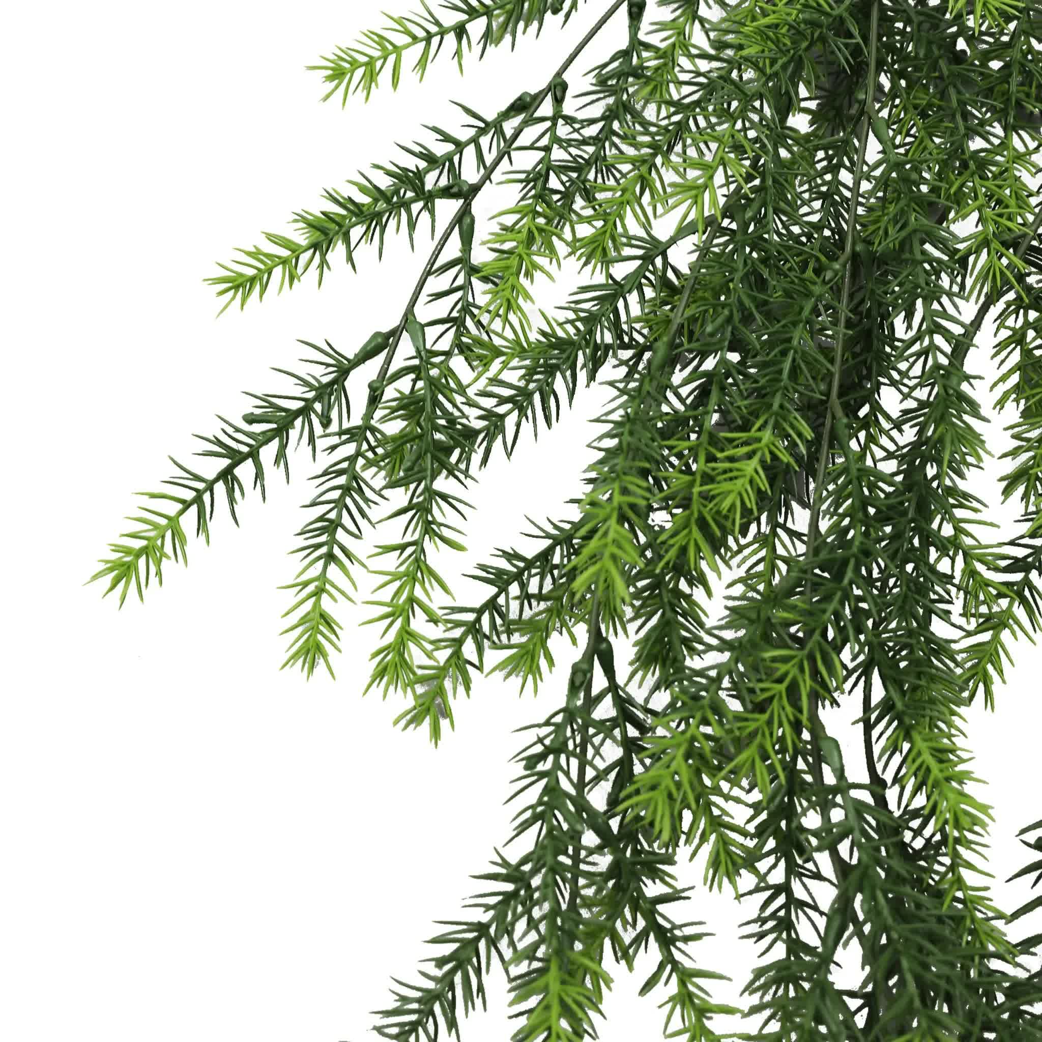 Artificial hanging cedar vine garland by Faux Flora, 76cm, UV resistant and fire rated, ideal for home and garden decor.