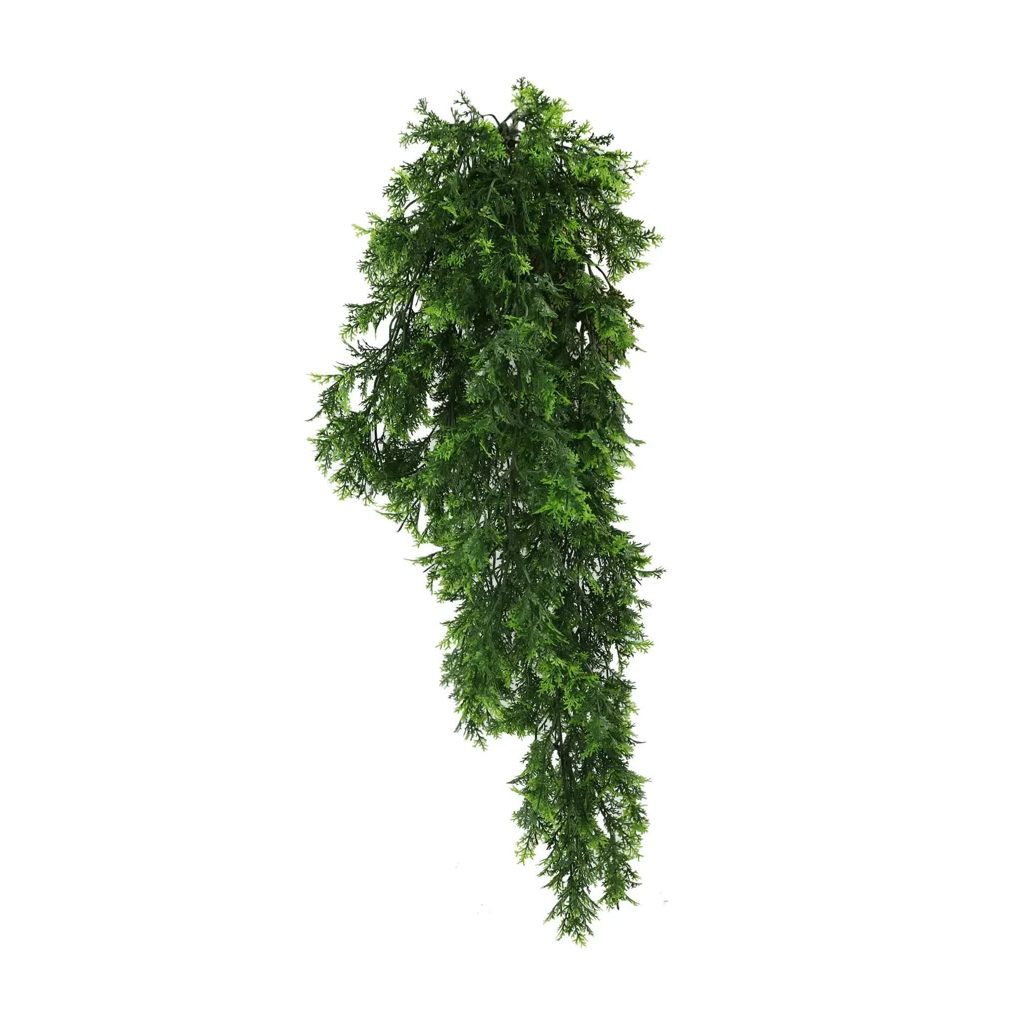 Artificial green garland on a white background