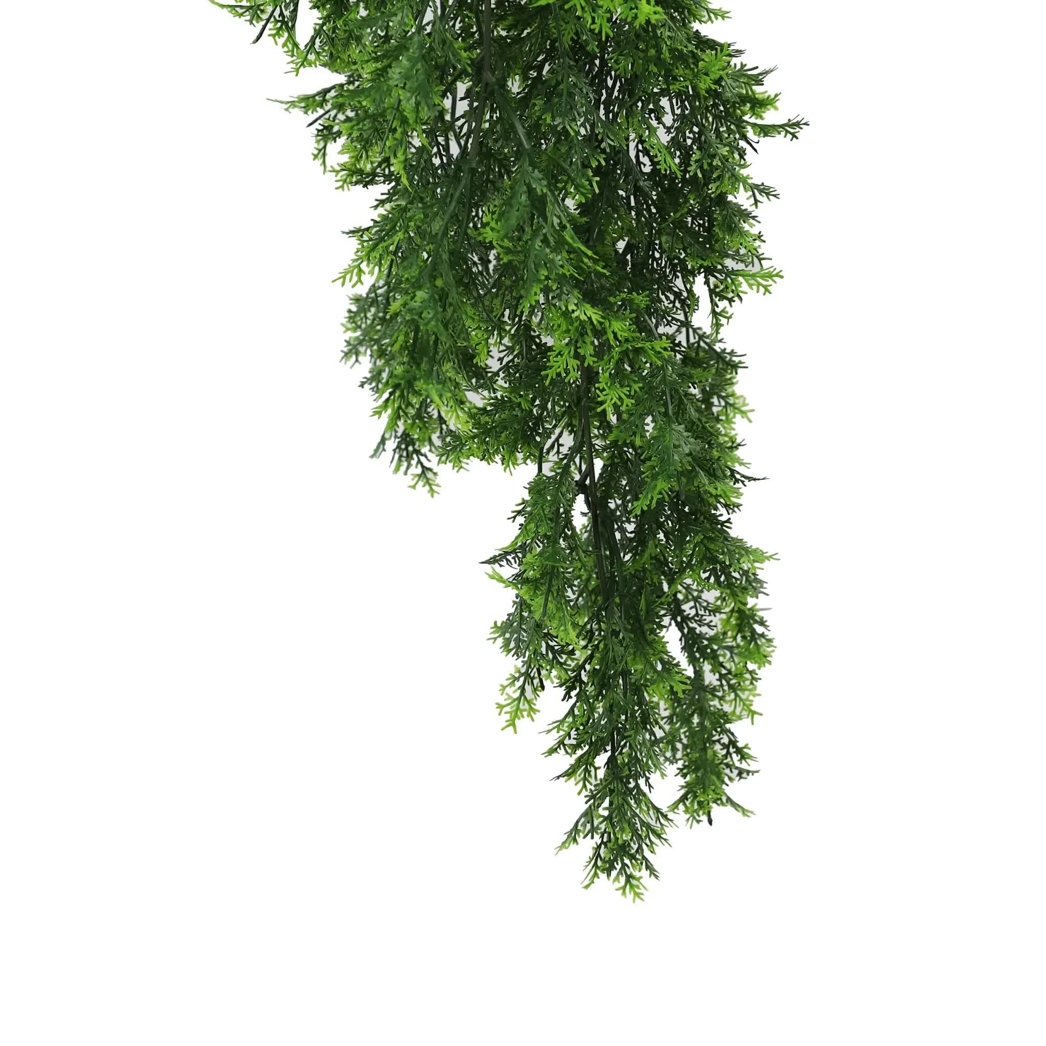 Artificial green garland on a white background