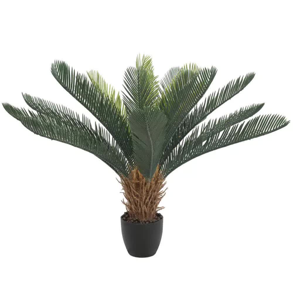 Artificial potted Cyca plant by Faux Flora, 60cm tall, realistic green leaves in a stylish container for home and garden decor.
