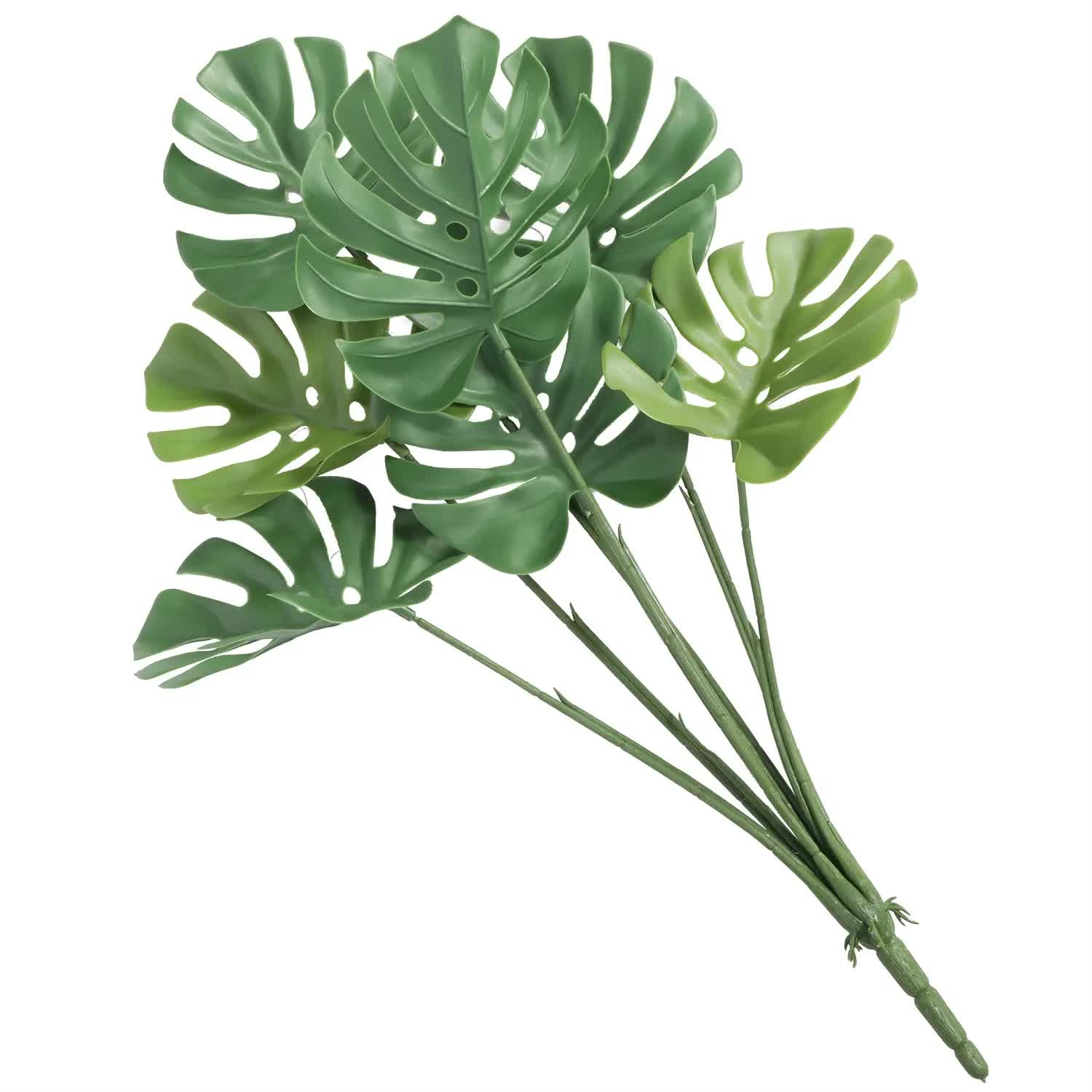 Artificial Monstera split leaf Philodendron plant stem, UV resistant, 60cm, ideal for hanging plant decor in home and garden spaces.