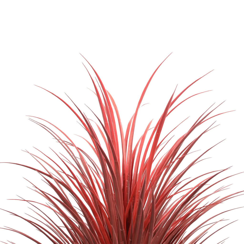 Burgundy potted artificial long Yucca grass plant from Faux Flora, 115cm tall, UV resistant for home and garden decor.
