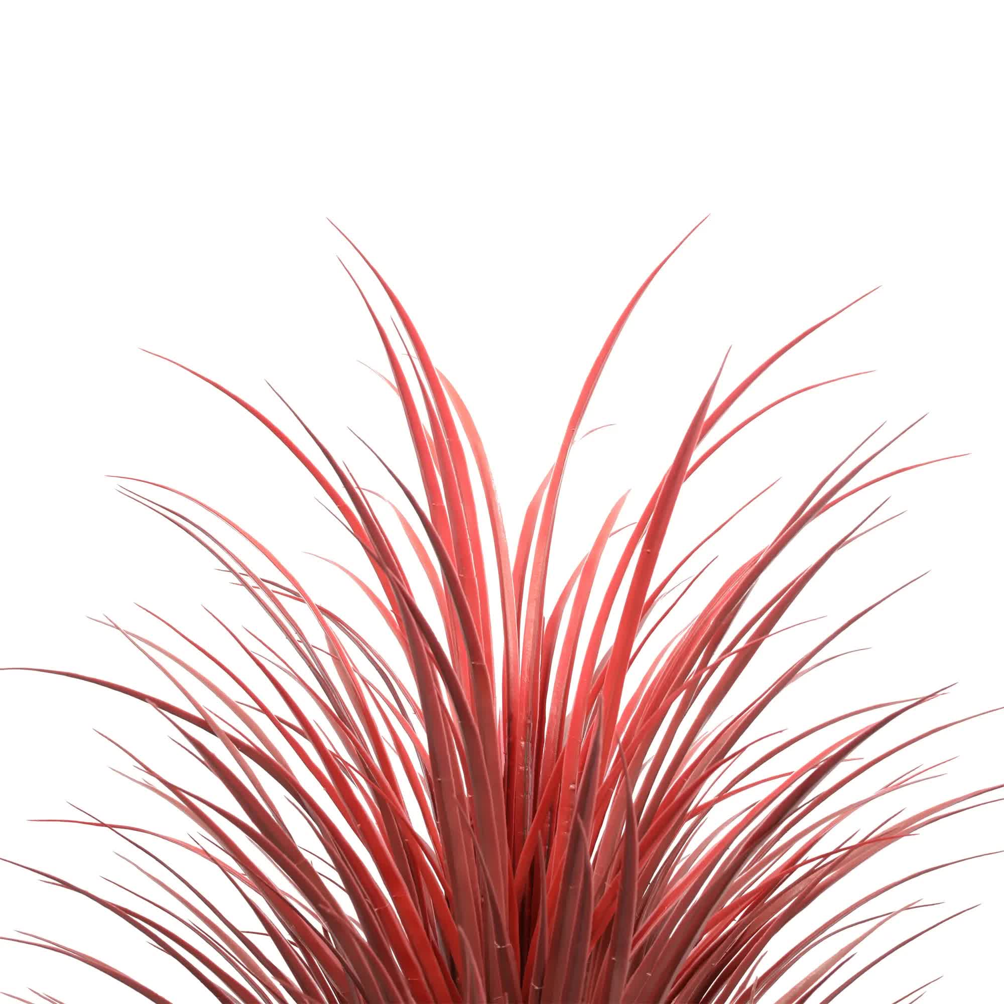 Burgundy potted artificial long Yucca grass plant from Faux Flora, 115cm tall, UV resistant for home and garden decor.