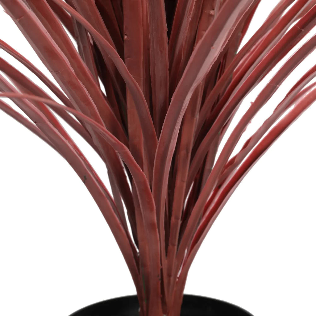 Burgundy potted artificial long Yucca grass plant, UV resistant, 115cm tall, ideal for home and garden décor by Faux Flora.