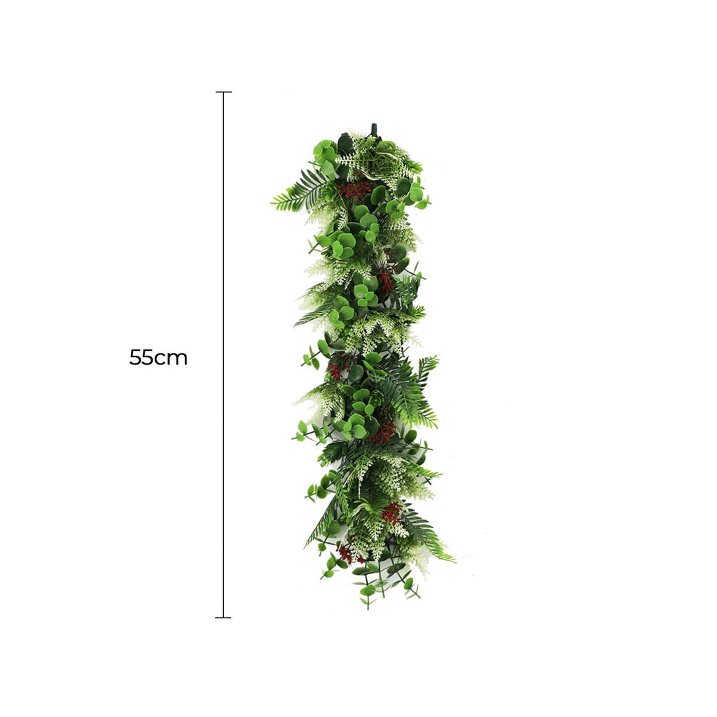 Artificial Hanging Cedar Vine by Faux Flora, 55cm, UV resistant, lush green flowering plant for home and garden decor.
