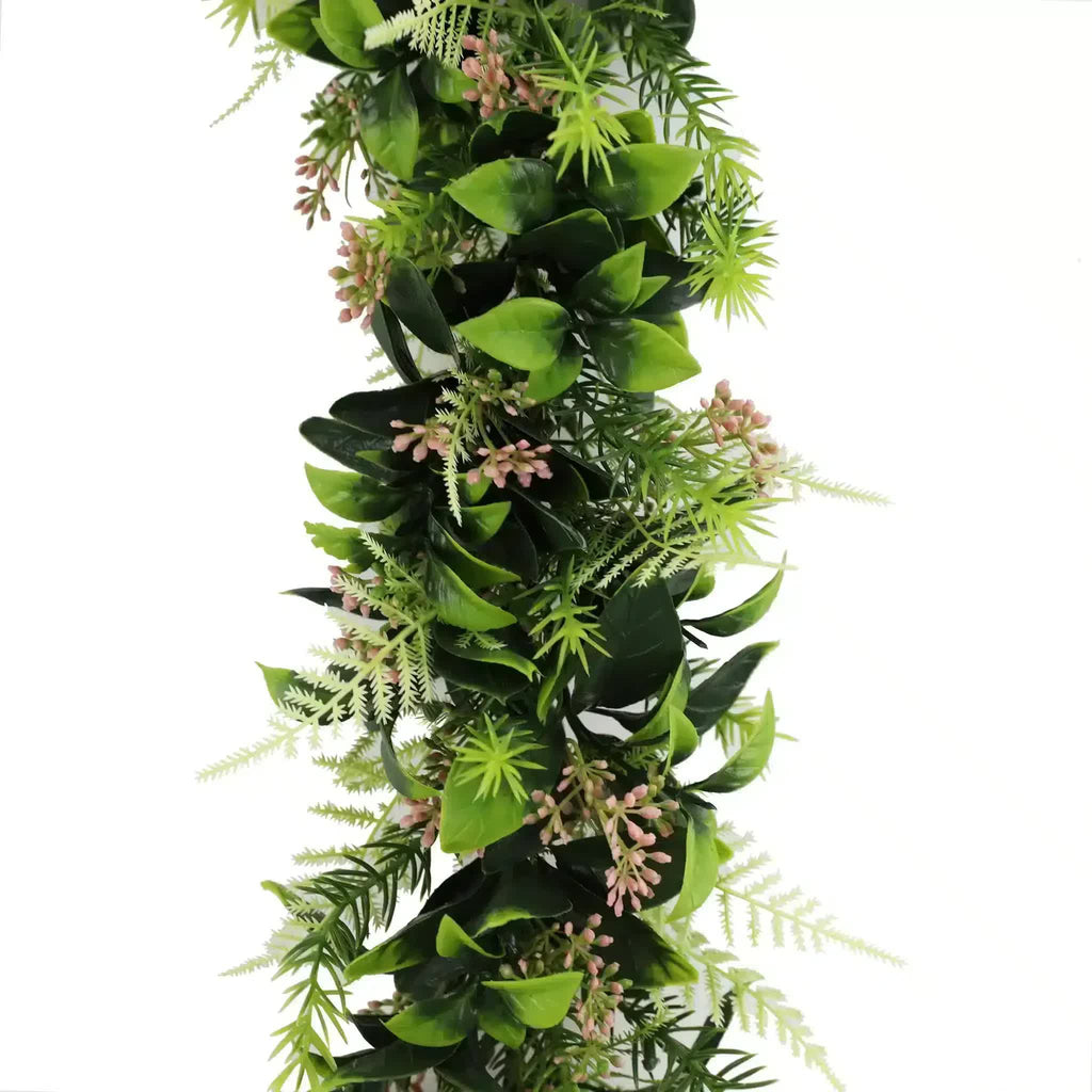 Artificial extendable hanging cedar vine by Faux Flora, 55cm UV resistant flowering plant for home and garden decor.
