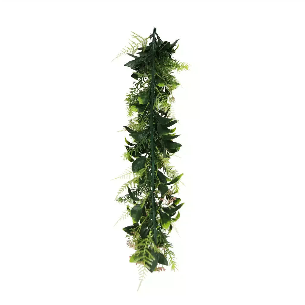 Artificial extendable hanging flowering cedar vine from Faux Flora, UV resistant, 55cm long, ideal for home and garden décor.