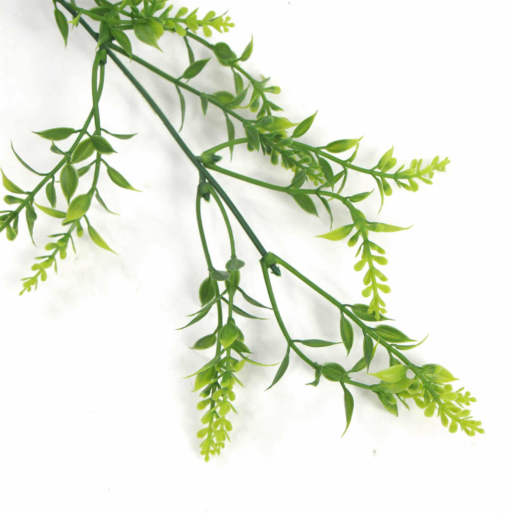 Artificial dense hanging evergreen plant by Faux Flora, UV resistant two-tone 130cm faux plant for home and garden decor.