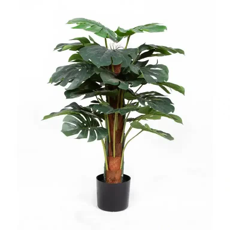 Artificial Monstera Deliciosa tree by Faux Flora, 100cm tall, lush green leaves, perfect for home and garden decor.
