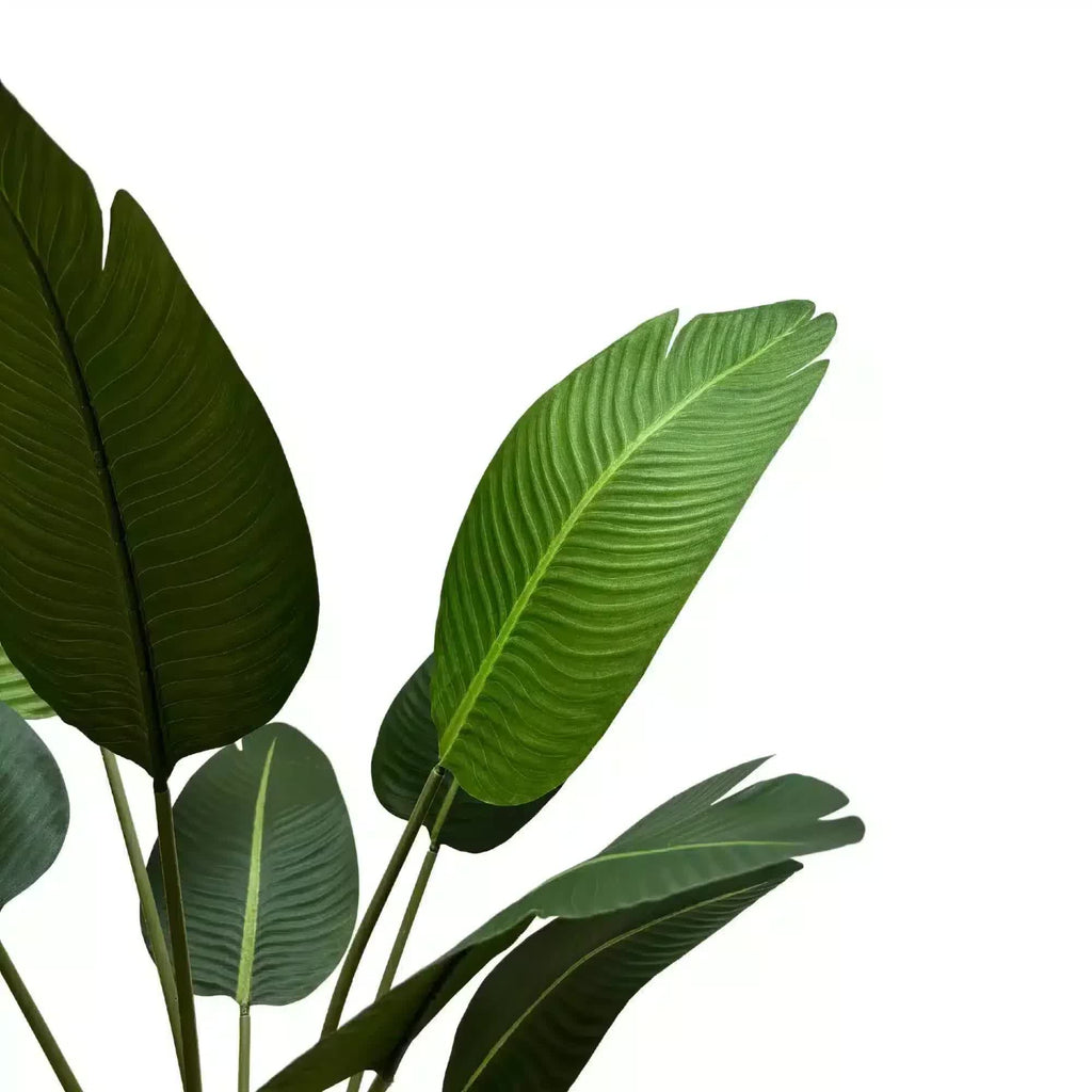 Artificial Travellers Palm in pot by Faux Flora, 120cm tall, realistic banana palm tree for home or garden decor.