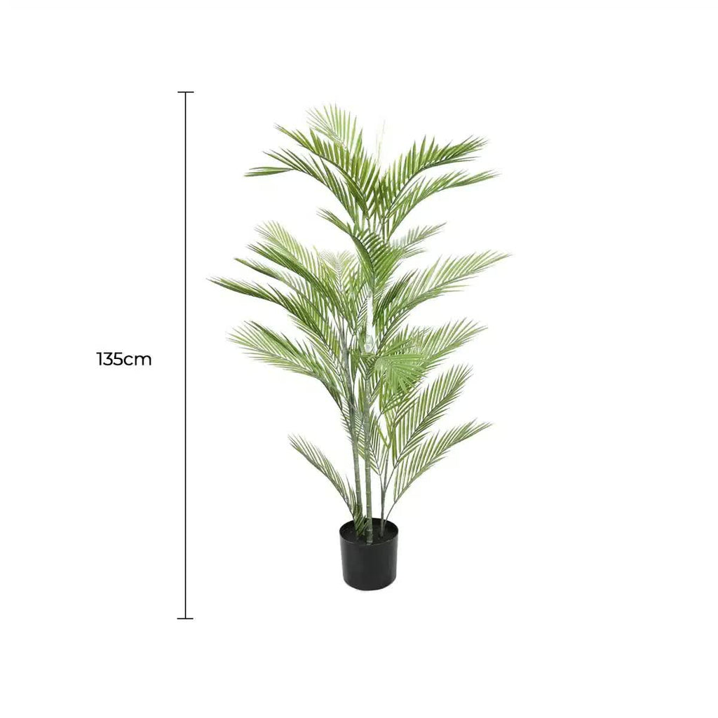 Real touch UV-resistant Phoenix palm tree, 135cm tall, artificial plant for home and garden decor by Faux Flora.