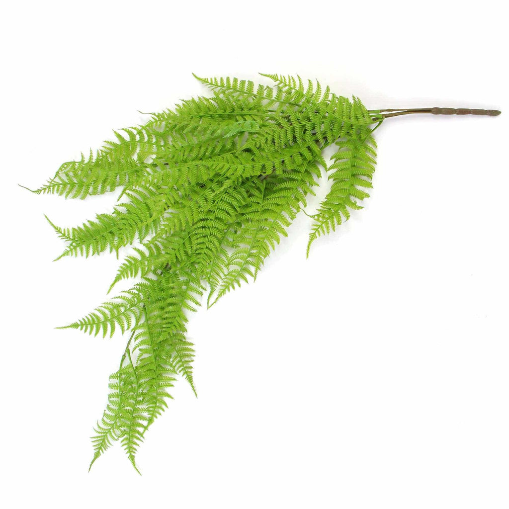 Artificial Boston Fern hanging plant by Faux Flora, 85cm UV-resistant green fern with lush, realistic foliage for home or garden decor.