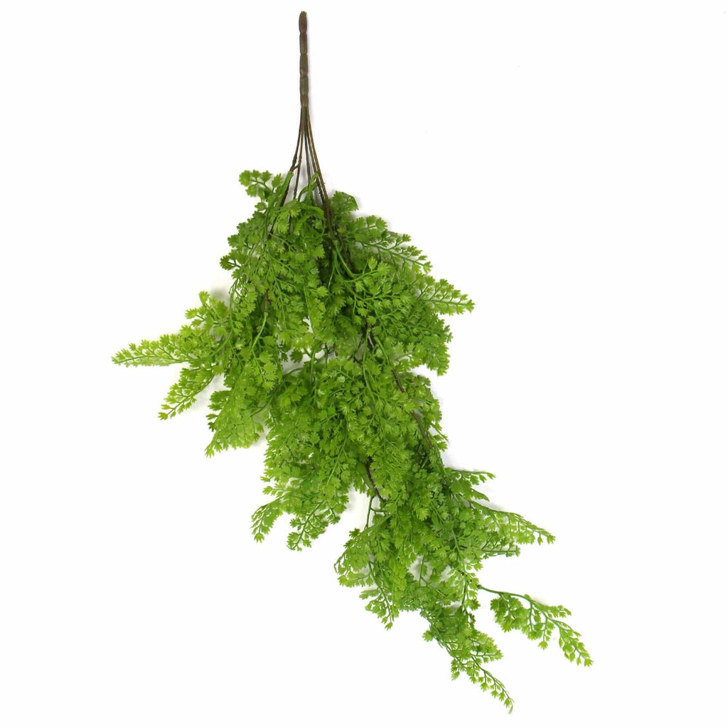 Artificial Maiden Hair Fern Bush by Faux Flora, 80cm, dense green hanging plant with UV-resistant foliage for home and garden decor.