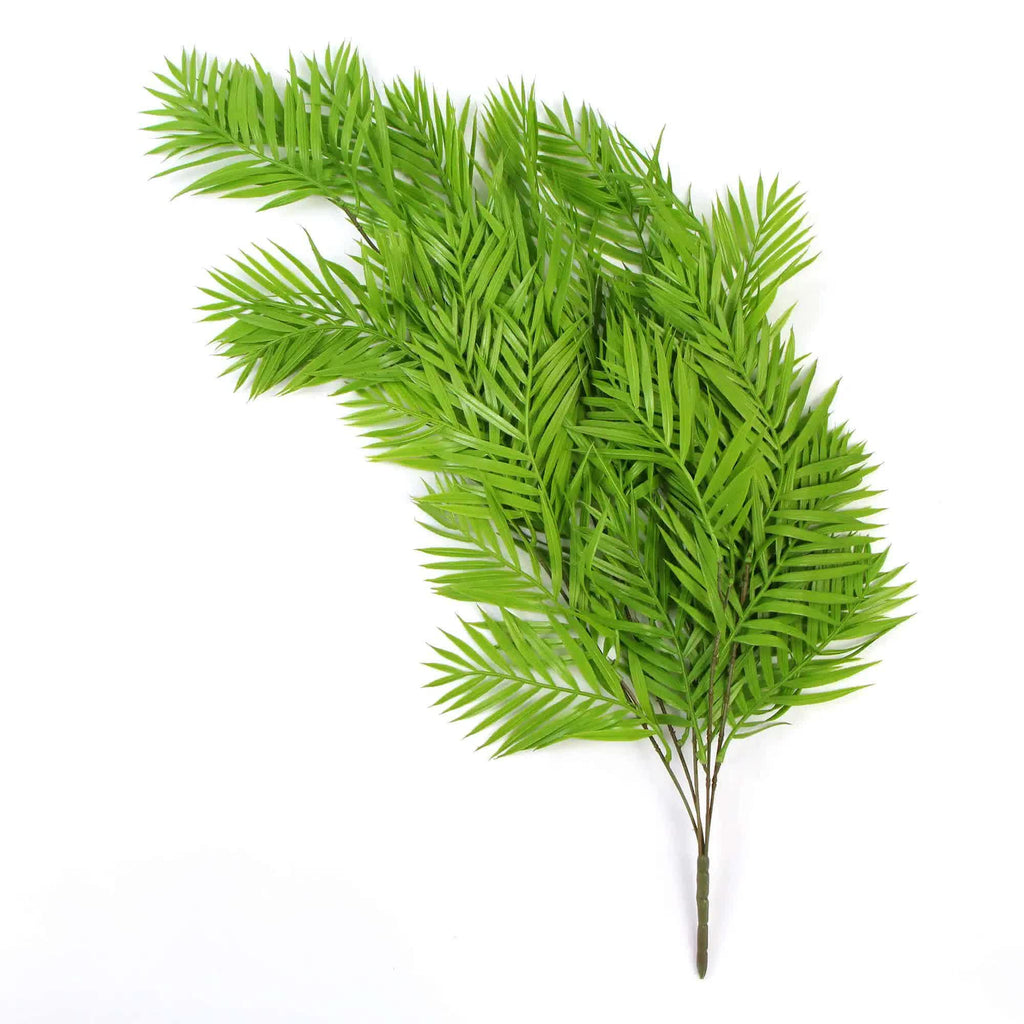Artificial hanging fern with green bamboo leaves, UV resistant, 80cm long, ideal for home and garden decor by Faux Flora.