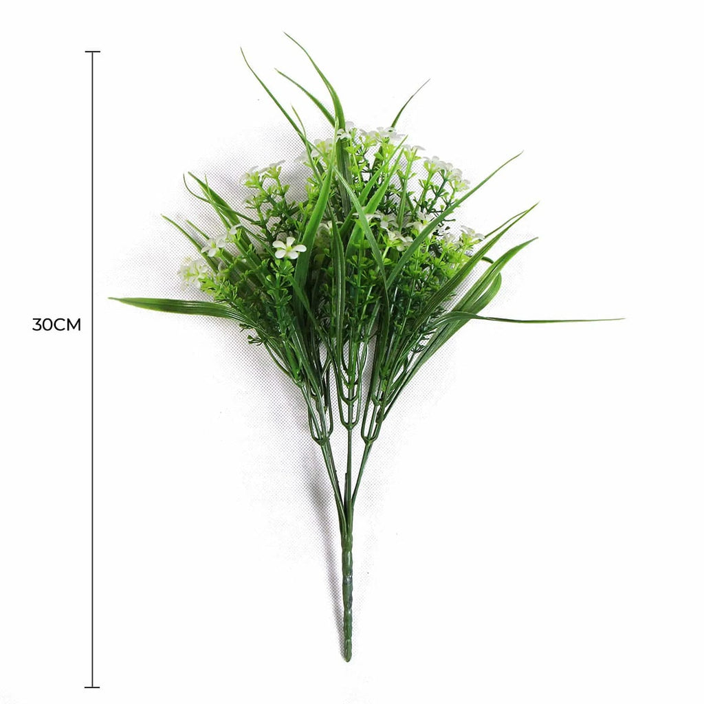 Artificial Daisy Flower Grass Stem by Faux Flora, UV resistant, 30cm long, perfect for home and garden artificial plant decor.