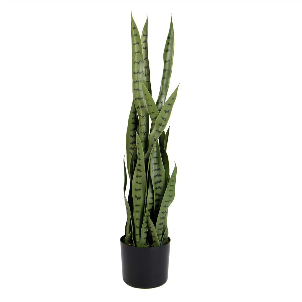 Artificial Snake Plant Sansevieria by Faux Flora, 85cm UV-resistant faux tree for home and garden decor.