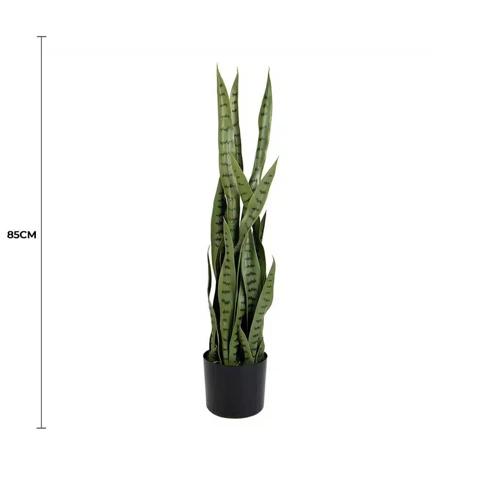 Artificial snake plant Sansevieria by Faux Flora, UV resistant, 85cm tall, perfect for home and garden decor.