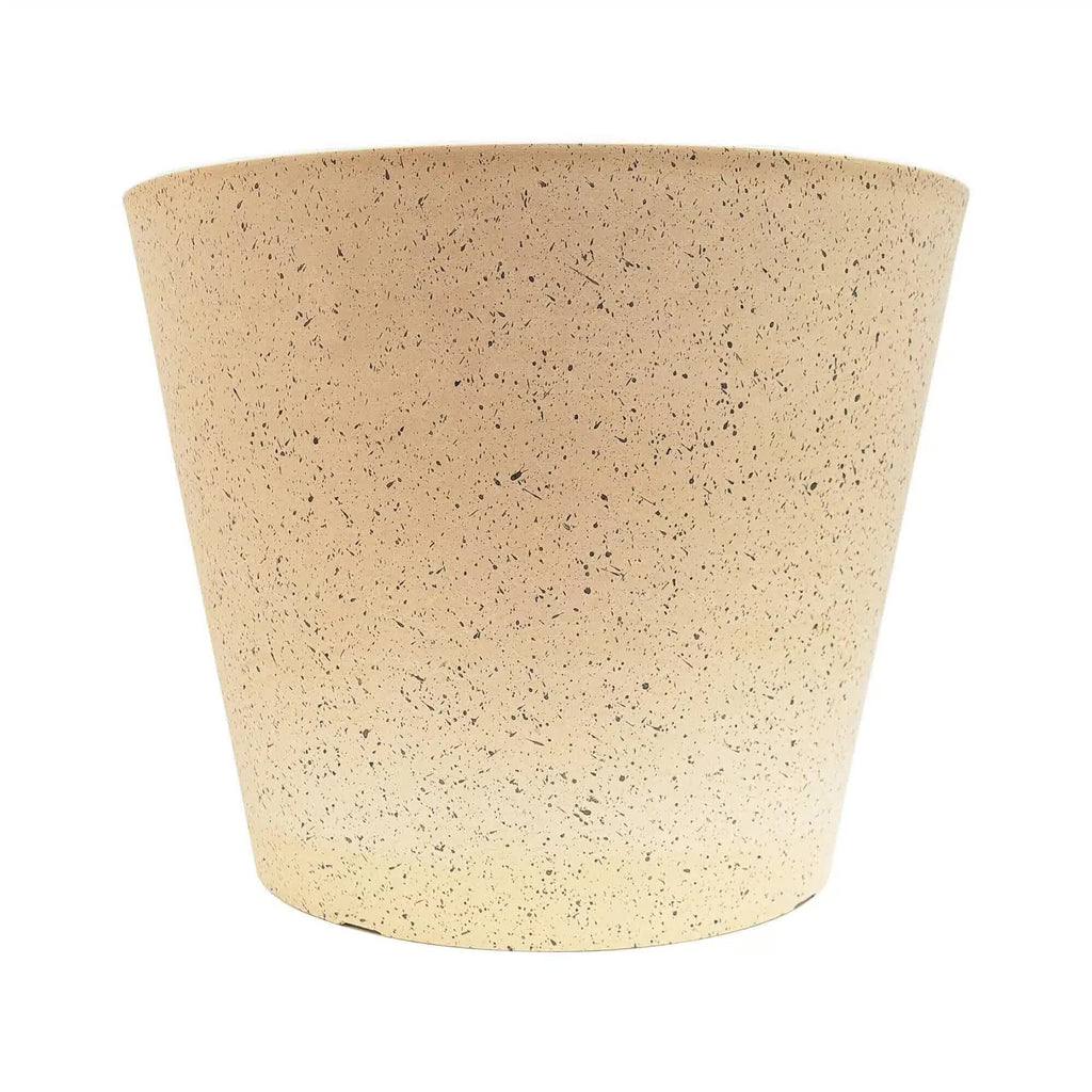 White cream imitation stone pot from Faux Flora, 40cm tall, designed for artificial plants in home and garden decor.