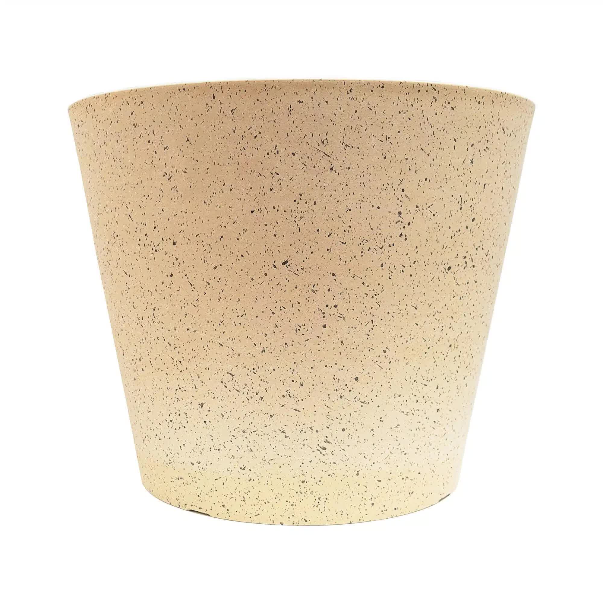 White cream imitation stone pot from Faux Flora, 40cm tall, designed for artificial plants in home and garden decor.
